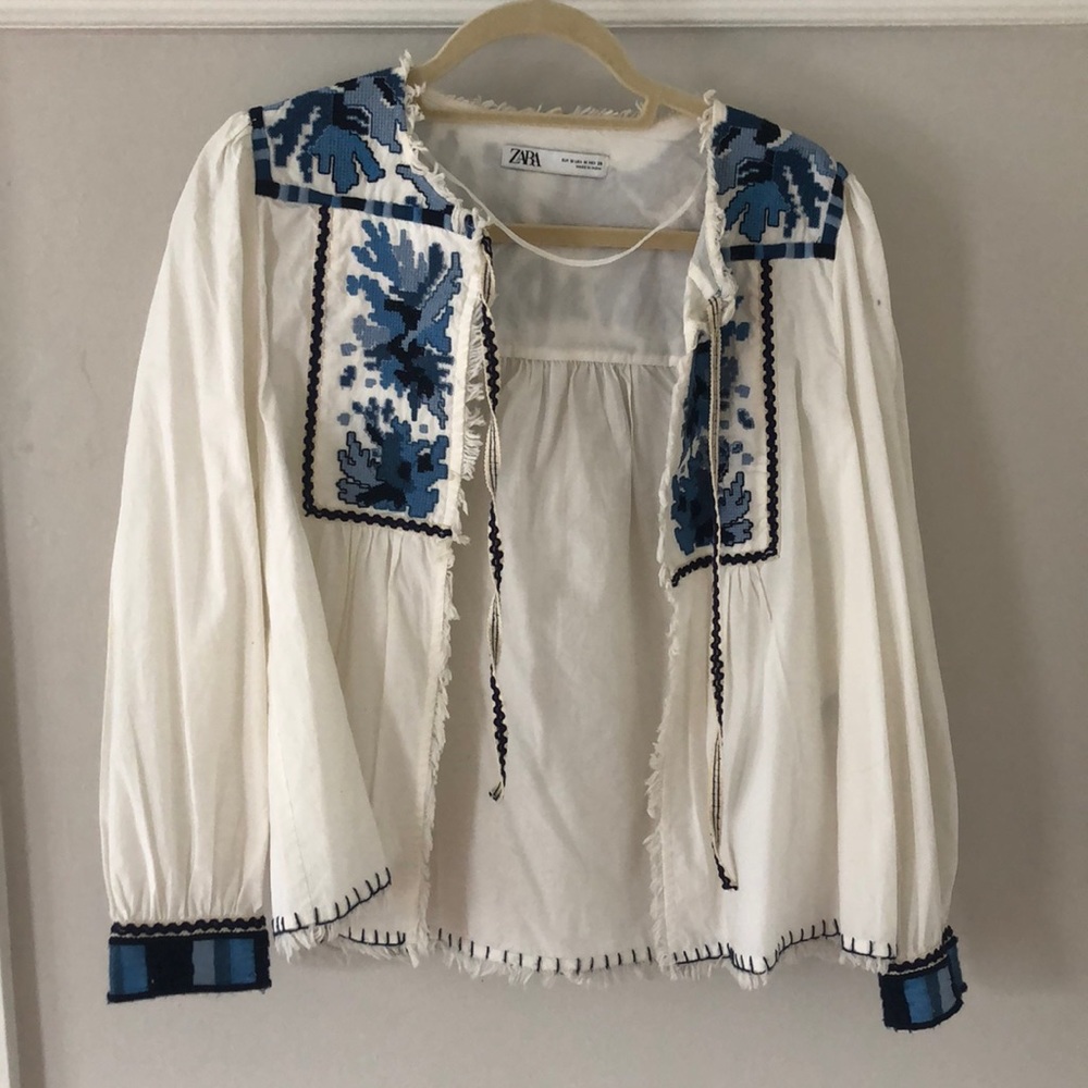 Zara Lightweight Jacket with Embroidery Size M